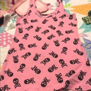 Pink no boundaries Skull tank top